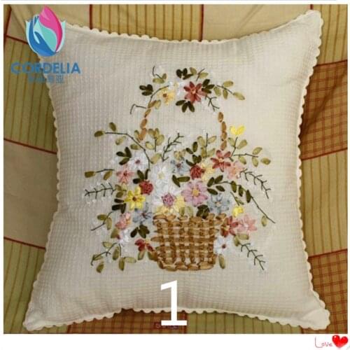 2016 new 45x45cm zakka vintage ribbon embroidery cushion pillow towel for home deocr pillowcase towel square pillow cover