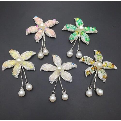 New handmade beaded sequin crystal flower hanging beads cloth accessories clothing shoes and hats diy accessories accessories