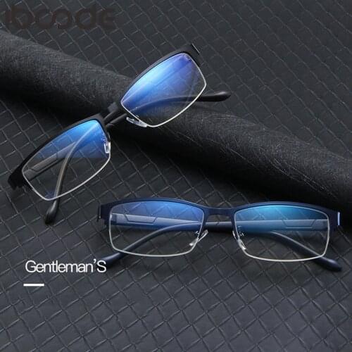 Iboode Half Frame Blocking Anti Blue Light Glasses Women Men Metal Square Computer Optical Spectacle Eyeglasses Unisex New