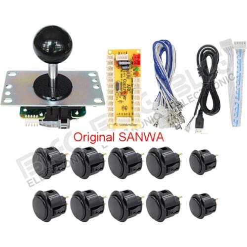 1 players Original SANWA Arcade Joystick DIY Kit Zero Delay Arcade DIY Kit USB Encoder To PC PS3 For arcade mame
