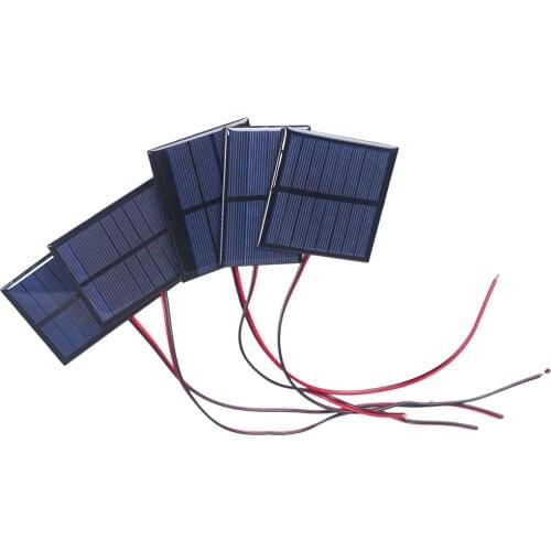 6V Solar Panel With 30 100 200CM Wire Mini Solar System DIY For Battery Cell Phone Charger 0.6W 1W 1.1W 2W 3W 3.5W 4.5W 6W 10W