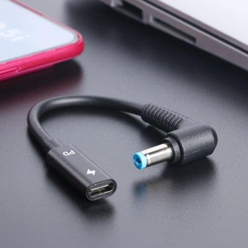 Extension Converter Adapter Coupler USB Type C Female to Right Angle DC Connector PD Charger Converter for Laptop