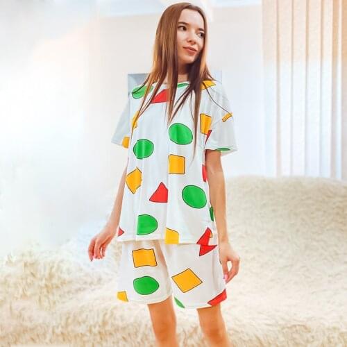 Pajama Set for Women Summer Womens Sleepwear Suits with Shorts Pajama Set Kawaii Pajama Two Piece Set Summer Lounge Wear