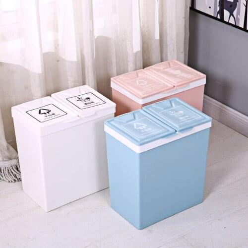 Plastic Nordic Trash Bin Kitchen Rectangle Standing Paper Basket Trash Bin Modern Rangement Cuisine Kitchen Storage BD50WB