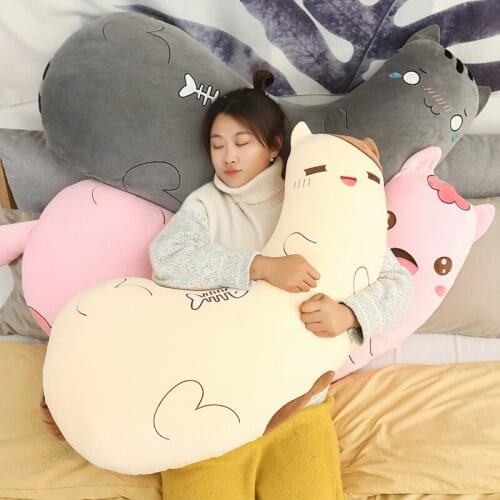 1pc 60CM Cartoon Cat Pillow Plush Toys Cute Back Cushion Stuffed Soft Animal Comfortable Sleeping Toys for Children Kids Gifts