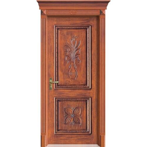 Luxury Carving Designs Thai Oak Interior Single Solid Wood Door B24