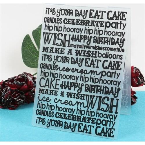 Happy Birthday Stamps Plastic Embossing Folder Template For Scrapbooking Photo Album Paper Card Making