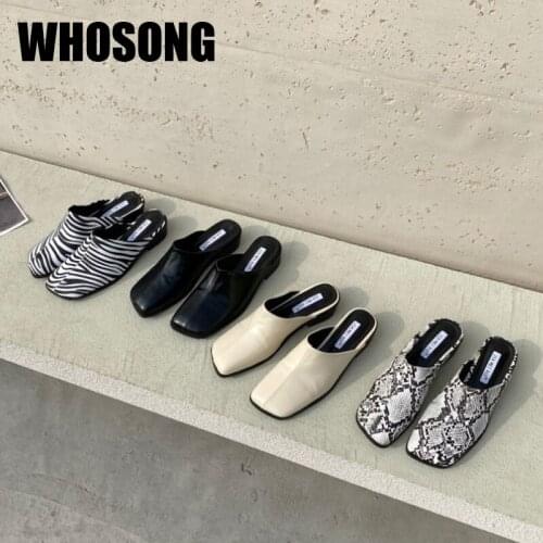 2021 Summer Women Slippers Girls Slides Woman Square Heels Ladies Outside Shoes Female Brand Slides White Mules Zapatos De Mujer