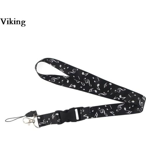 Music Note Lanyards For Keys ID Card Phone Neck Strap Keychains USB badge Holder Phone Hang Rope Cool Lanyard G0477