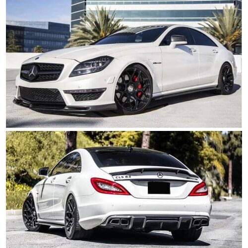 Carbon Fiber Spoiler+Front Lip +Rear Diffuser+ Side skirts+Exhaust For Mercedes-Benz W218 CLS63 AMG 2012-2015