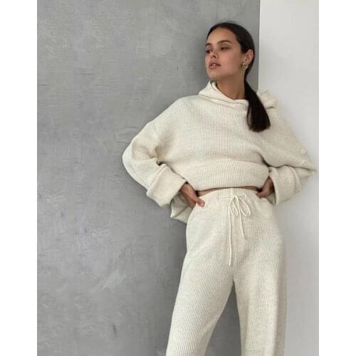 BoozRey Sweatshirt Womens Clothing 2021 Autumn New Fashion Sports Long-sleeved Hooded Sweater Straight Trousers Two-piece Suit