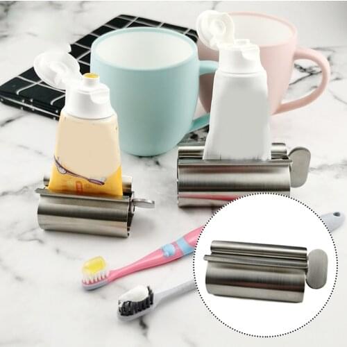 Stainless Steel Toothpaste Squeezer Tube Dispenser Cosmetic Facial Cleanser Holder Rolling Tube Squeezer Bathroom Accessories