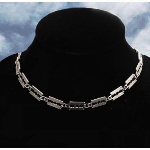 Blade Chains and Necklaces for Women Link Pendant Necklace Silver Punk Friends Goth Gothic Womens Neck Chain Kpop Fashion