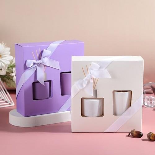 1set 50ml Reed Diffuser and 50g Scented Candle Aromatherapy Valentines Day Mothers Day Gift Set Home Decoration 5.2*7.2*8cm