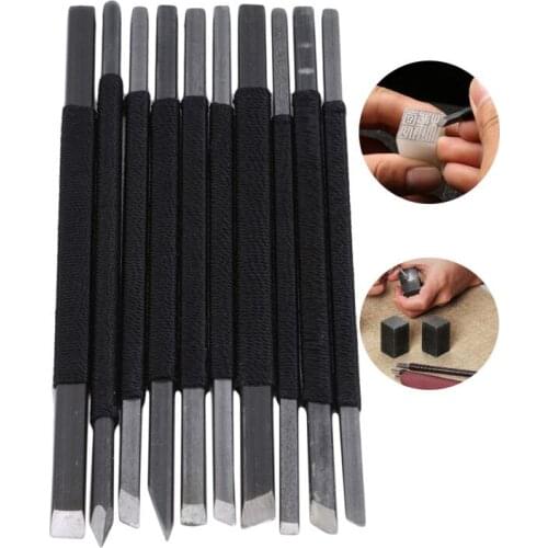 10Pcs High-carbon Steel Stone Carving Knife Engraving Knife Sculpture Stone Chisel Wood Carving Tools Set