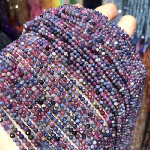 2021 New Natural Rubys Sapphires Beaded 2.5mm Small Faceted Loose Beads For Jewelry Making DIY Charm Bracelet Necklace Gift 15