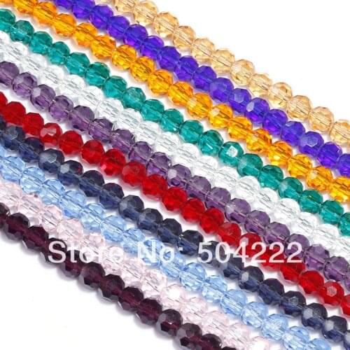 300pcs premium Crystal Beads Faceted Rondelles 8mm mixed assorted colors lot high quality quartz grade A