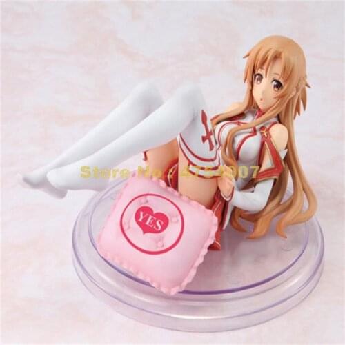 Anime sword art online asuna lie down pillow cushion sao new wife action figure pvc collection models 16cm Toy