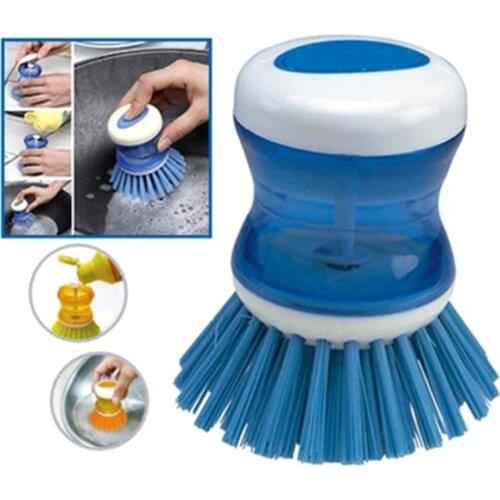 Automatic Dosing Cleaning Brush Kitchen Wash Tool Hydraulic Pot Brush Pot Pan Dish Bowl Palm Scrubber Cleaning Cleaner