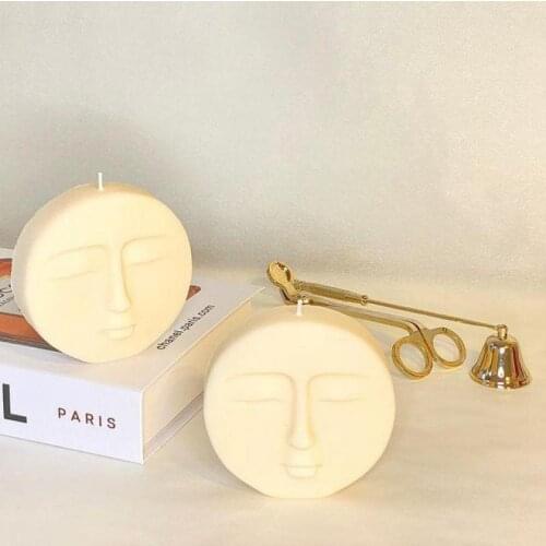 Large Size Simple Face Candle Mold Diy Handmade Candle Making Tool With Souvenir Making Silicone Mold For Home Decoration