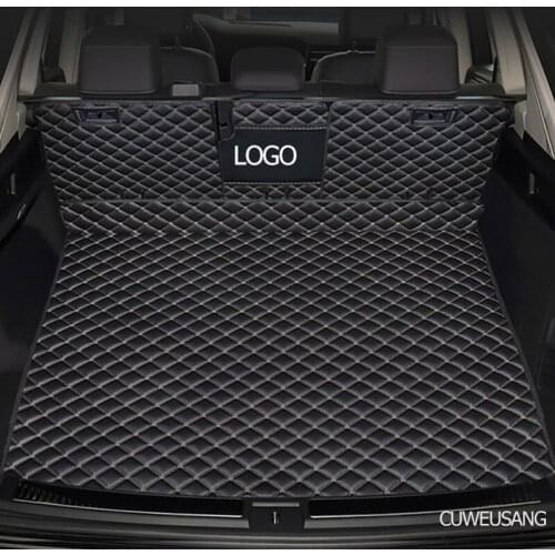 CUWEUSANG leather car trunk mats for Volkswagen vw Touareg 2008-2021 years cargo liner accessories interior boot