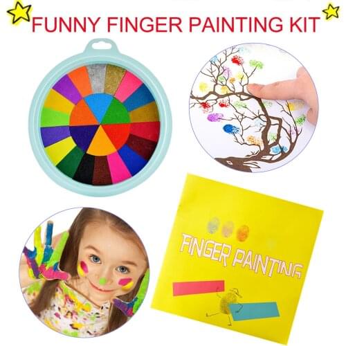 Children Funny Finger Painting Kit Finger Ink Pad Stamp DIY Drawing Toys Kids Early Learning Educational Paints Set Toys Gift
