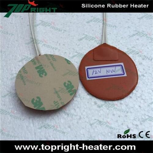 Dia.50mm Round Silicone Heater Bed 300mm 3M Adhesive