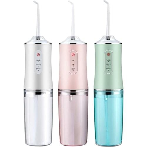 Electric Oral Irrigator Dental Water Flosser bucal tooth Cleaner Cavity Flusher Tartar Remover Rechargeable 220ML with 3 nozzles