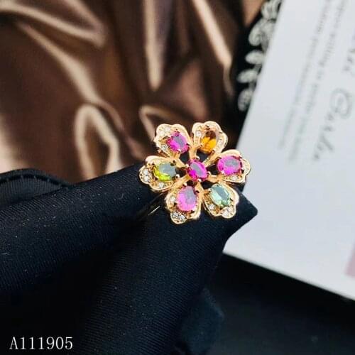 KJJEAXCMY boutique jewelry KJJEAXCMY boutique jewelry 925 sterling silver inlaid natural tourmaline tourmaline gemstone female r