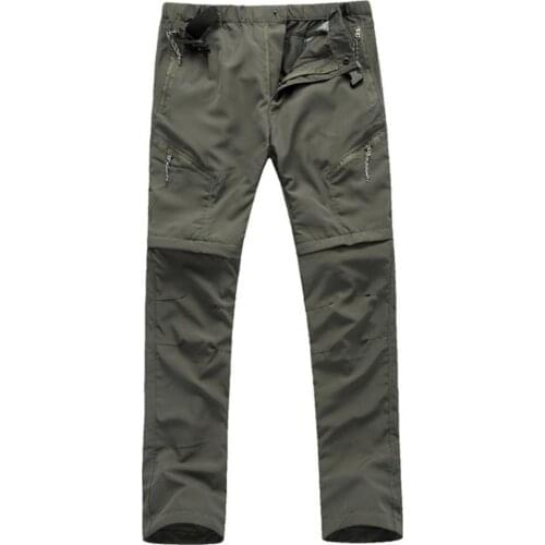 Lightweight Simple Removable Quick Drying Camping Pants Wear Resistant Men Pants Elastic Waist for Mountain Climbing