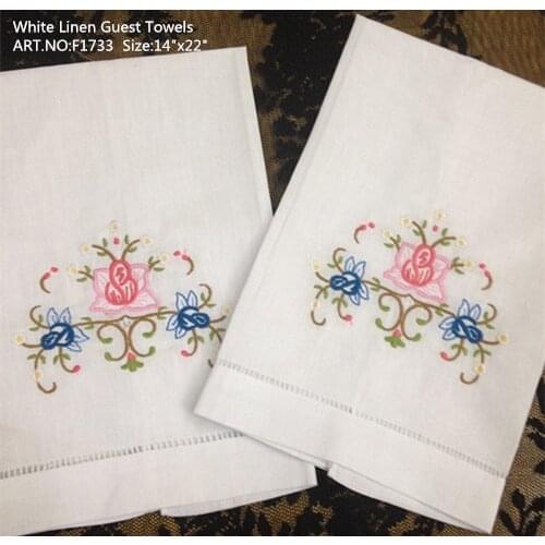 Set of 12 Home Garden Hand Towels Linen Hemstitched Tea Towel 14X22-inch Cleaning Cloth Guest Hand Dish Kitchen Bathroom Towels