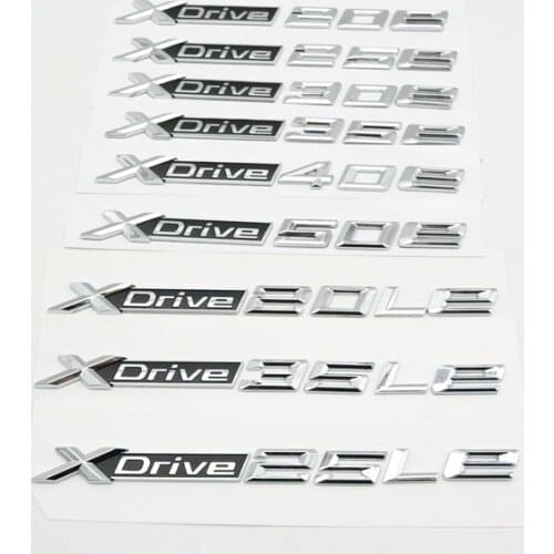For BMW XDrive 20e 25e 28e 30e 35e 40e 45e 50e 20Le 25Le 30Le 35Le 40Le 45Le 50Le Letter Emblem Side Fender Rear Boot Stickers