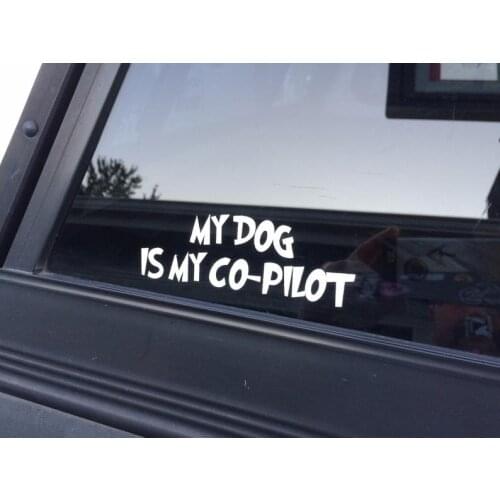 Black/Sliver My Dog Is My Co-Pilot Vinyl Car Decal Simple Car Styling Rearview Mirror Modern Decor Stickers Waterproof S857