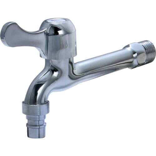 Wall Mount Chrome Finished Small Tap Decorative Garden Faucet Washing Machine Tap Single Using Bibcock Tap
