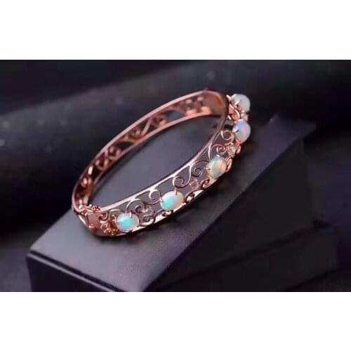 New Arrival Natural and Real Opal Bangle 925 sterling silver Fashion Natural and Real Opal Bangle