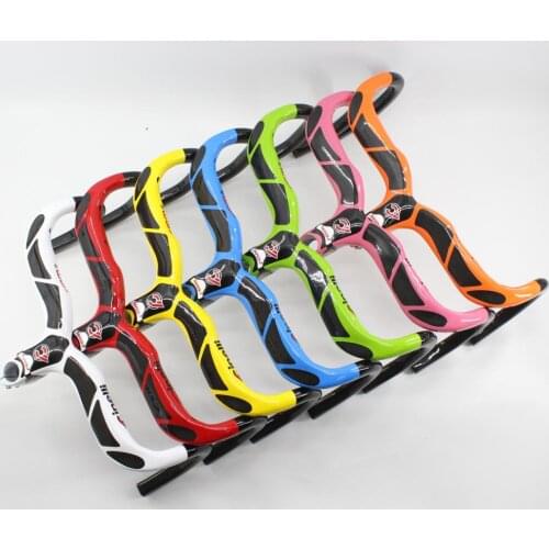 New customized full carbon bicycle handlebar Road bike carbon handlebar and Stem integrated with computer stent hole Free ship