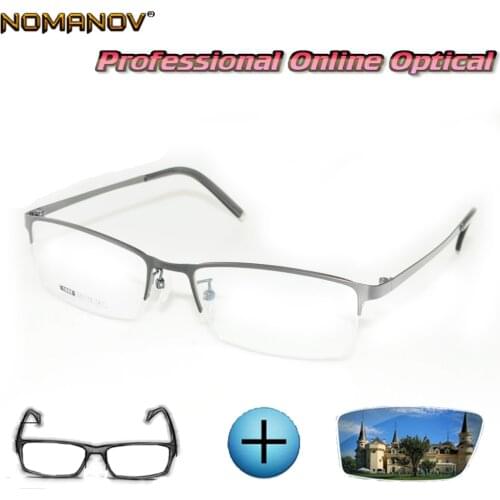 Custom Made Prescription Glasses Optical Photochromic Myopia Reading Glasses Comfortable Business Elite Glasses Frame Men Women