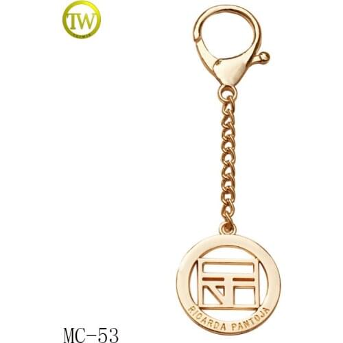 Custom metal chain hang tag metal logo label for bags
