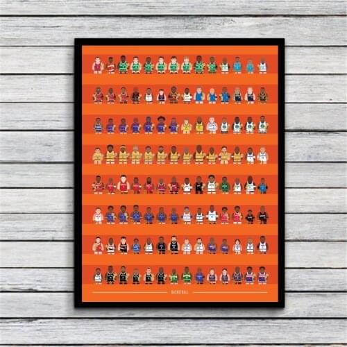 Popular Basketball Player Cartoon Poster Print Wall Picture Art Canvas Painting Modern Boys Room Children Bedroom Decoration