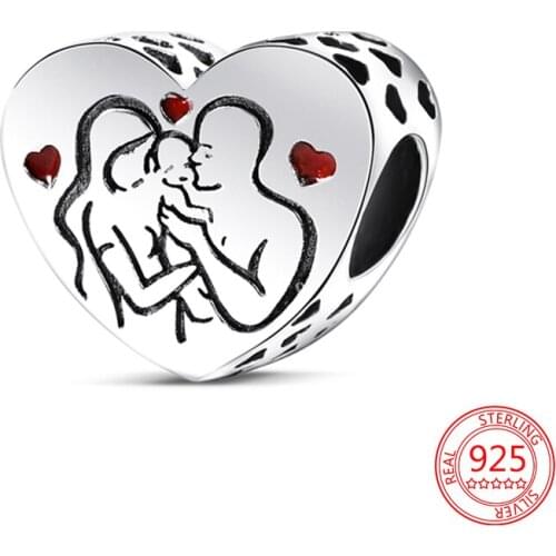 New Sterling Silver 925 Romantic Heart-Shaped Sweet Home Charms Beads Jewelry Give lover Fit Original Pandora Bracelet for Women