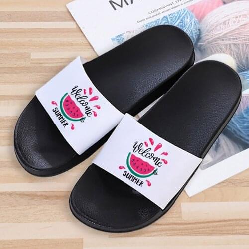 2021 Summer Female Shoes Fun Cartoon Fruit Print Women Slippers Leisure Slide Sandals Harajuku Comfort Slippers For Ladies Mujer