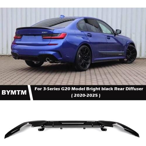 Sport Style Bright black Rear Bumper Diffuser Spoiler Splitters For BMW 3 Series G20 G21