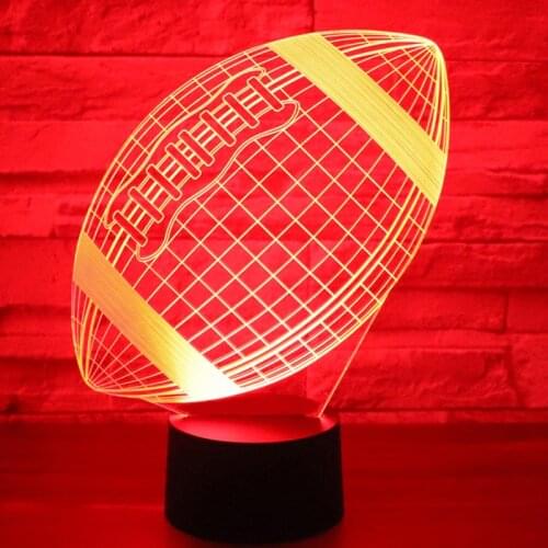 Amazing 3D LED Lamp Rugby Shape LED Night Light with 7 Colors Magical Panel 3D optical illusion LED light