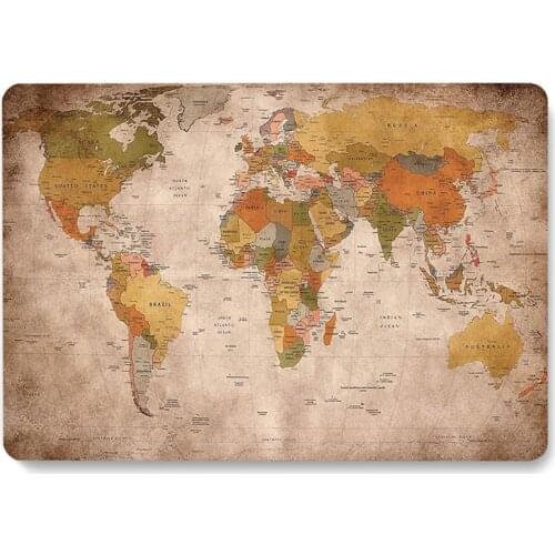 Vintage World Map Pattern Laptop Case For MacBook Retina Air 11.6 12 13.3 New Pro 15.4 16 inch Cover shell