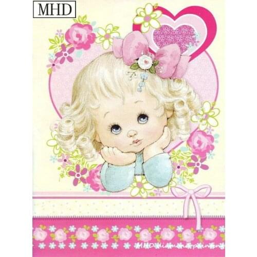 New 5d diy diamond painting cartoon angel baby full square round drill resin home decoration 3D mosaic diamond embroidery kit