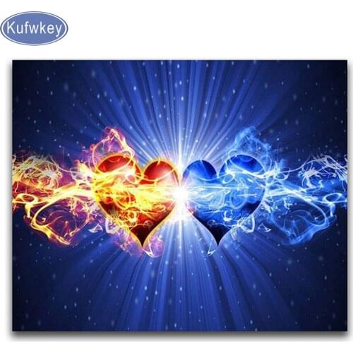 Full Square/Round Drill 5D DIY diamond painting Heart painted Diamond Embroidery Cross Stitch Handmade Gift Home Decor