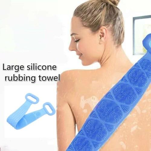 Large silicone rubbing towel bathroom accessories, clean pull back double-sided bath towel bath rubbing back massage bath brush