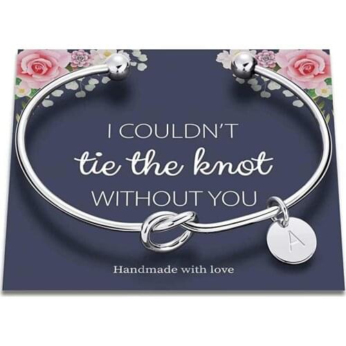 26 Initials Bracelet Bridesmaid Proposal Gifts Wedding bride to be engagement bridal shower Bachelorette hen party decoration