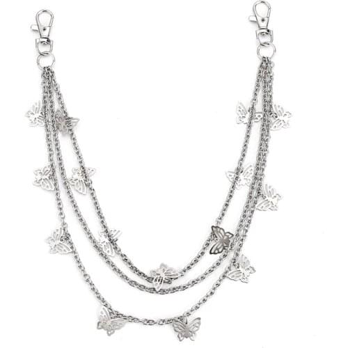 Fashion able Belt Rock Waist Women Men Punk Crown Alloy Plating KeyChain Jean Wallet Jean Pants Chain Accessories Jewelry DR13