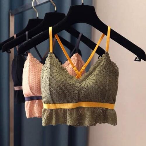 Lace Bra Sexy Floral Top For Women Non-adjusted Straps Female Lingerie breathable Soft Comfortable Bralette Thin Seamless Bras